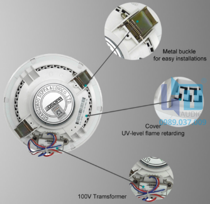 DSP5211C Loa trần đồng trục không bo viền có lắp 10W 6 dsp5211 3
