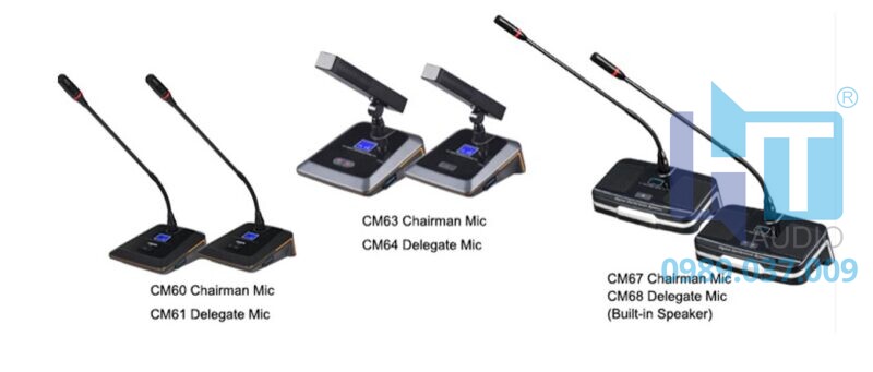 MP9866 Hệ thống hội nghị kỹ thuật số 7 Micro phone CM60. CM61. CM63. CM64. CM67SP3W CM68 SP3W